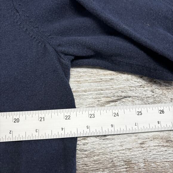 Eddie Bauer Blue Mens L Ribbed V-Neck Merino Wool Cotton Blend Sweater  Preppy - Picture 5 of 7